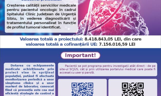 Investiții în infrastructura publica a laboratorului de anatomie patologica din Spitalul Clinic Județean de Urgenta Sibiu